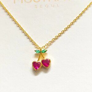 MUSTHAVE Gold Plated Zircon Strawberry Pendant Short Necklace